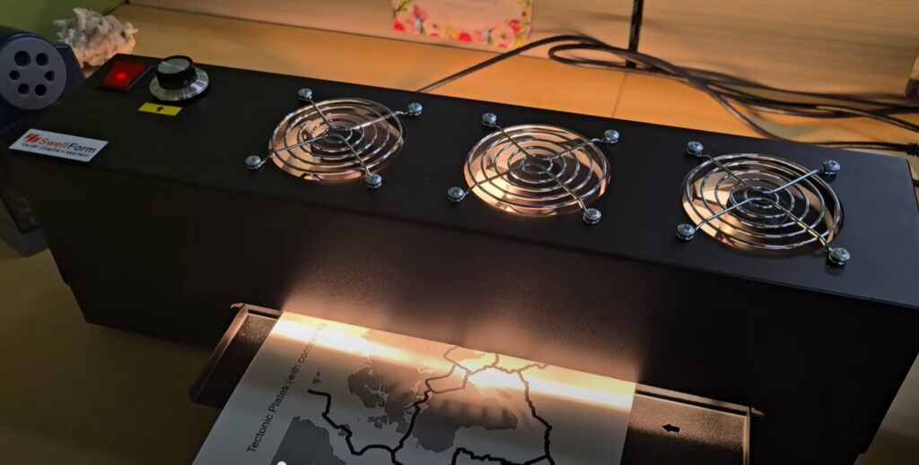 Swellform oven processing a map with tectonic plates.
